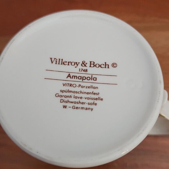 Villeroy Boch Amapola Creamer Pitcher 3.25" W.Germany poppies artistic floral 80 - Picture 7 of 11